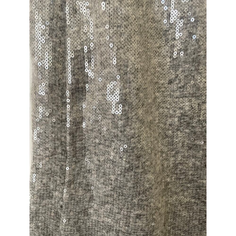 Zara Gray Knit Stretch Sequin Midi Skirt • Size S - Picture 4 of 5